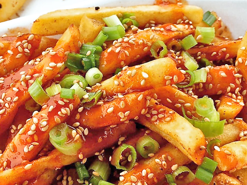 srirarcha fries - The Bearded Chicken